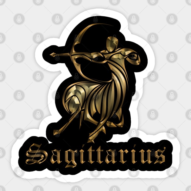 sagittarius zodiac gold edition Sticker by INDONESIA68